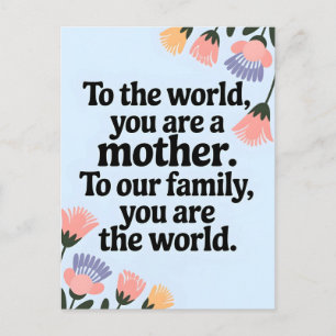 Moederdag Familie Quote met Pastel Bloemen Grens Feestdagenkaart