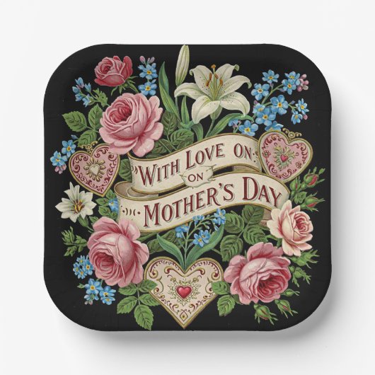Moederdag-feestdag Papieren Bordje (Voorkant)