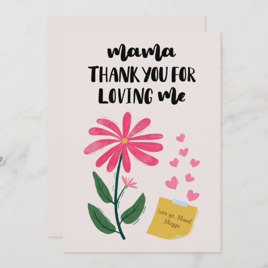 Moederdag Feestdagenkaart (Voorkant / Achterkant)