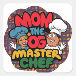 Moederdag Felecitatie, Matser chef-kok Voedsel Vierkante Sticker