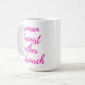 Moederdag Feministe Vrouw Heet Roze Koffiemok (Voorkant links)