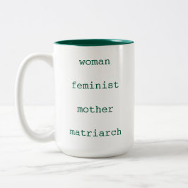 Moederdag Feministisch Donkergroen Schrijfmachine  Tweekleurige Koffiemok
