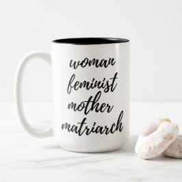 Moederdag Feministische Handgeschreven Typografie  Tweekleurige Koffiemok