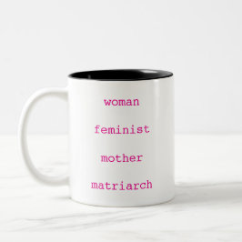 Moederdag Feministische Roze Typemachine Lettertyp Tweekleurige Koffiemok