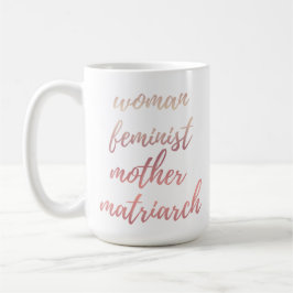 Moederdag Feministische Typografie Roze Goud Koffiemok