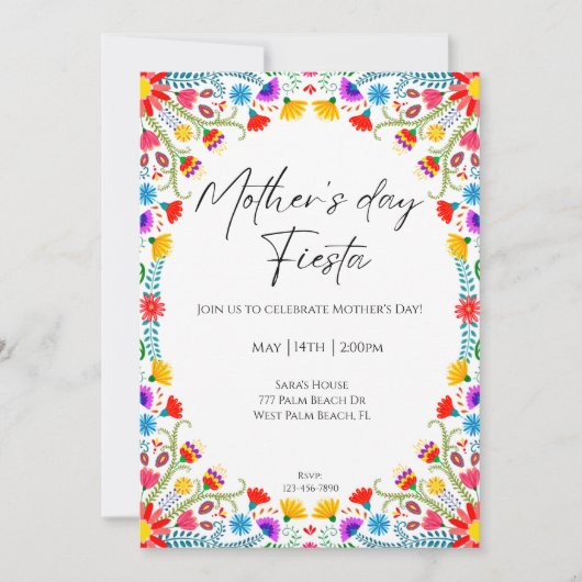 Moederdag Fiesta Mexican Florals Moederdag Kaart (Voorkant)