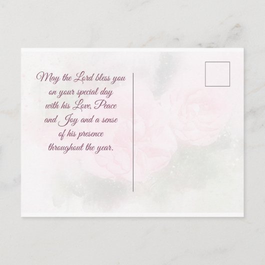 Moederdag Filippijnen 1:2-3 Roze Rose Briefkaart (Achterkant)