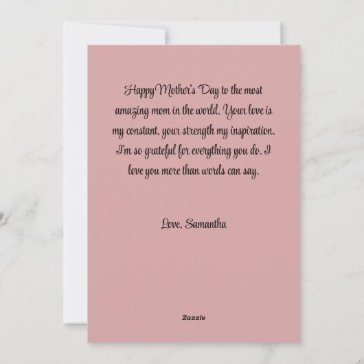 Moederdag Flat Holiday Kaart met Fotocollage (Achterkant)