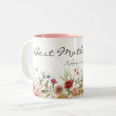 Moederdag Floral 11oz Tweekleurige Koffiemok (Voorkant links)