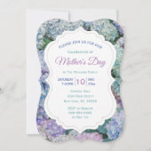 Moederdag Floral Blue Hydrangea Party Kaart (Voorkant)