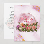 Moederdag Floral & botanische Feestdagenkaart (Voorkant / Achterkant)