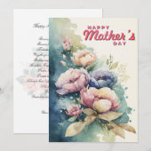 Moederdag Floral & botanische feestkaart Feestdagenkaart (Voorkant / Achterkant)