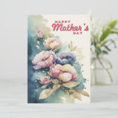 Moederdag Floral & botanische feestkaart Feestdagenkaart (Staand voorkant)