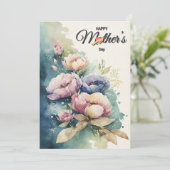 Moederdag Floral & botanische feestkaart Feestdagenkaart (Staand voorkant)