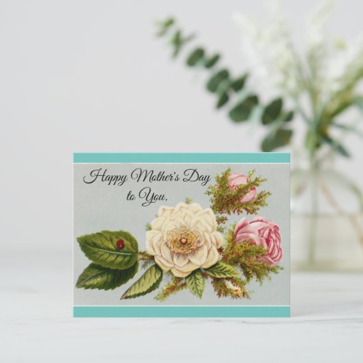  Moederdag Floral Briefkaart (Staand voorkant)