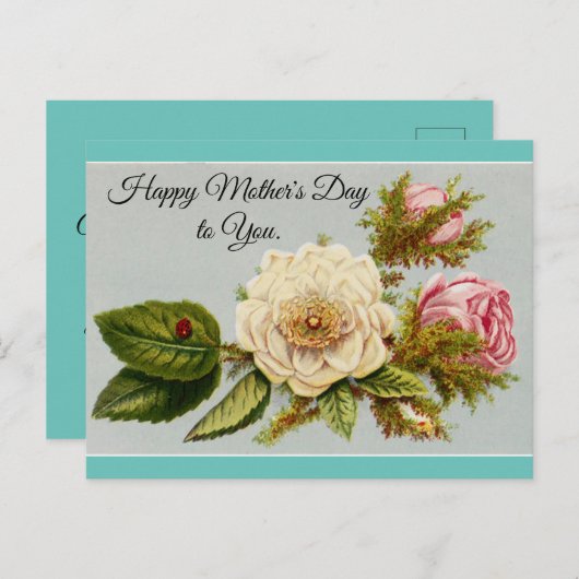  Moederdag Floral Briefkaart (Voorkant / Achterkant)