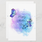 Moederdag Floral Butterfly Kaart personaliseren (Voorkant / Achterkant)