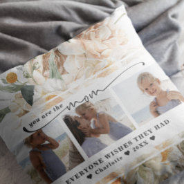 Moederdag | Floral Drie Foto-collage Kussen