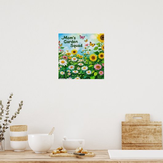 Moederdag Floral Garden Squad Poster (Keuken)