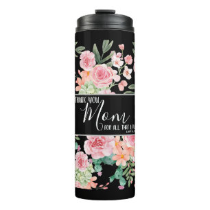Moederdag floral gift thermosbeker