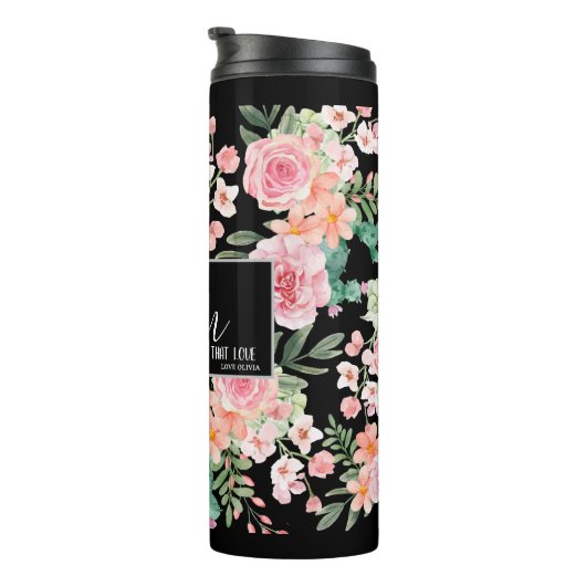 Moederdag floral gift thermosbeker (Geroteerd rechts)