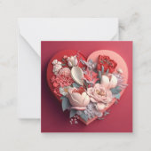 Moederdag Floral Heart Notitiekaartje (Voorkant)