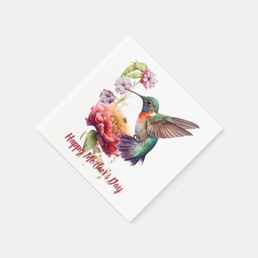 Moederdag Floral Hummingbird Art Servet (Hoek)