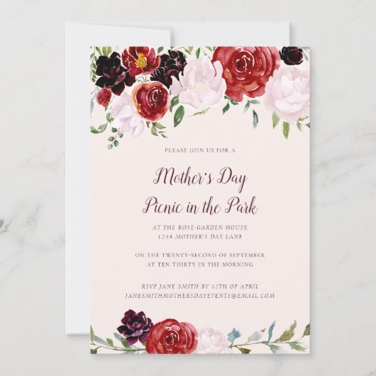 moederdag Floral Kaart (Voorkant)