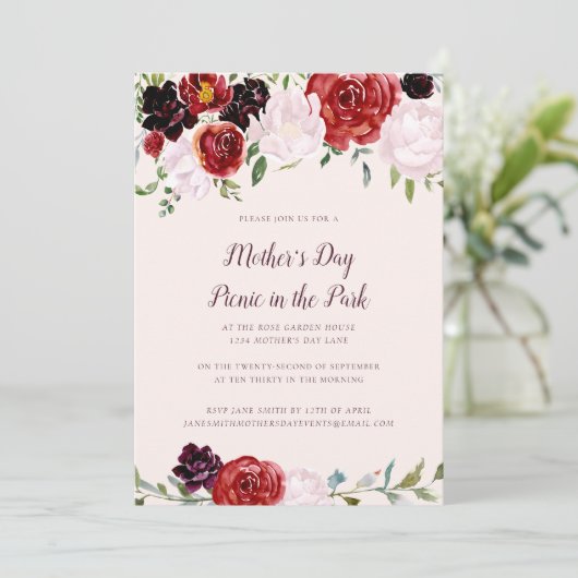 moederdag Floral Kaart (Staand voorkant)