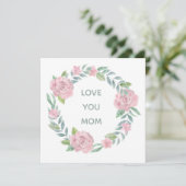 Moederdag Floral Love You Mom Square Kaart (Staand voorkant)