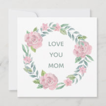 Moederdag Floral Love You Mom Square Kaart