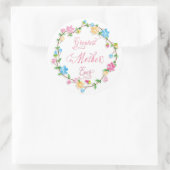 Moederdag Floral met 3 Word Art Ronde Sticker (Tas)
