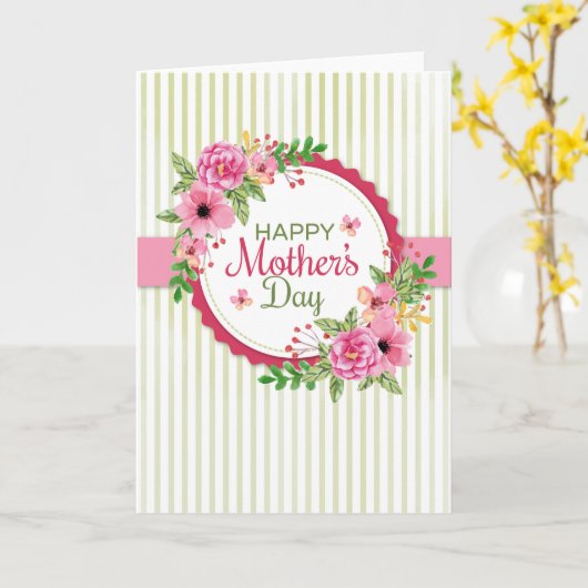 Moederdag Floral (optionele foto) Kaart (Gele Bloem)