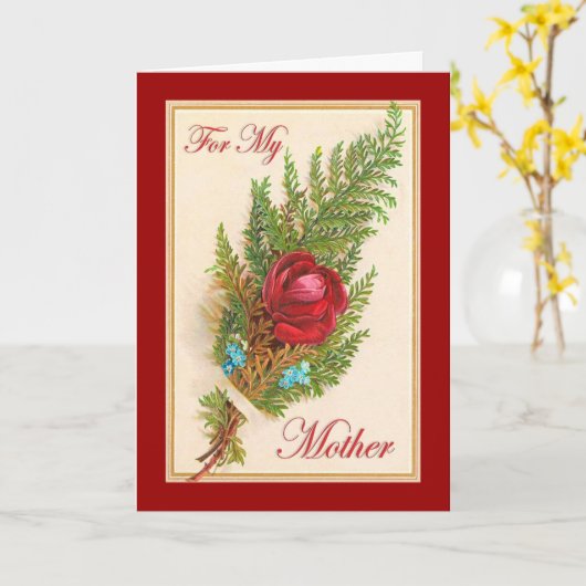  Moederdag Floral Rozen Kaart (Gele Bloem)