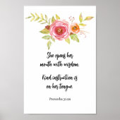 Moederdag Floral Waterverf Proverbs Scripts Poster (Voorkant)