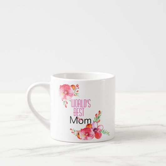 moederdag Floral World's beste moeder Espresso Kop (Links)