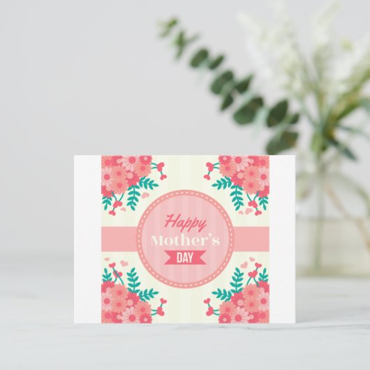 moederdag florale briefkaart (Staand voorkant)