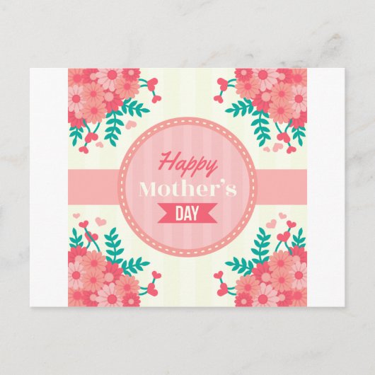 moederdag florale briefkaart (Voorkant)