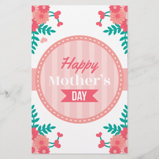 moederdag florale briefpapier (Voorkant)