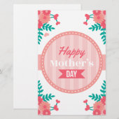 moederdag florale briefpapier (Voorkant / Achterkant)