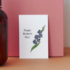 Moederdag florale waterverf lileuze paars briefkaart