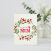 Moederdag Flowers Cute Bird Bible Blessing Briefkaart (Staand voorkant)