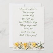 Moederdag Flowers Daffodils Waterverf Feestdagenkaart (Achterkant)