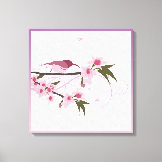 Moederdag Flowers in Lila, Bourgogne en Blauw Canvas Afdruk (Voorkant)