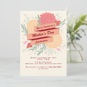 moederdag Flowers Invitation Kaart (Staand voorkant)