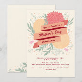 moederdag Flowers Invitation Kaart (Voorkant / Achterkant)