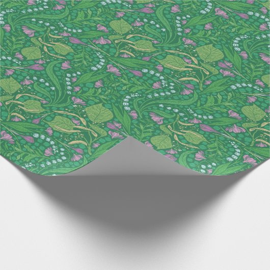 Moederdag Flowers Lily van de Valley Crocus Cadeaupapier (Hoek)