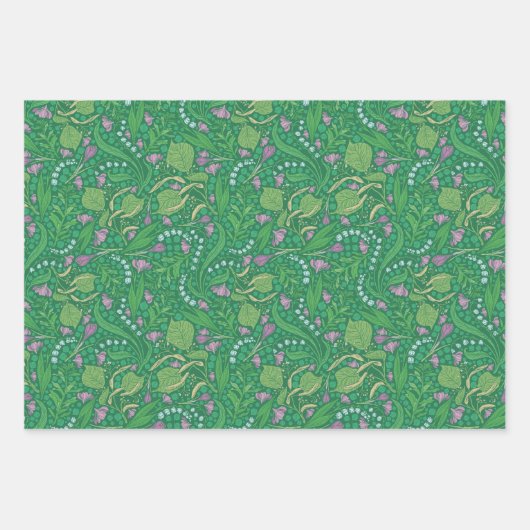 Moederdag Flowers Lily van de Valley Crocus Inpakpapier Vel (Voorkant 3)