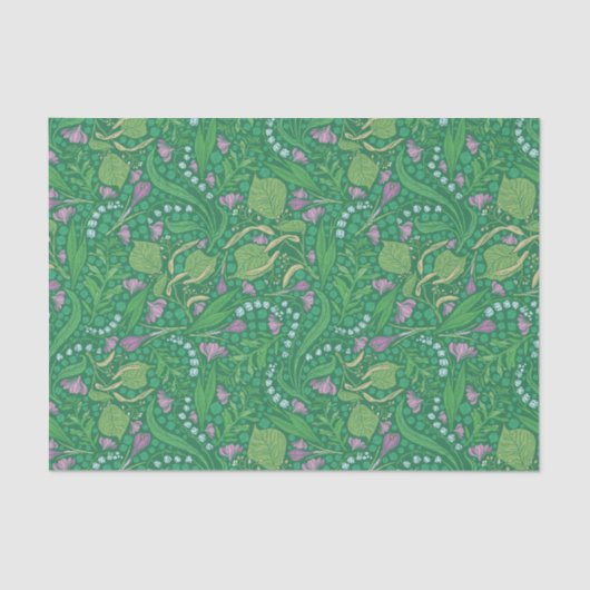 Moederdag Flowers Lily van de Valley Crocus Tissuepapier (Voorkant)