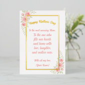 Moederdag Foliekaart Chic Bloemendesign met Eigen  Folie Feestdagenkaart (Staand Voorkant)